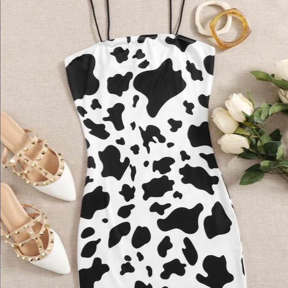 Cow print dress